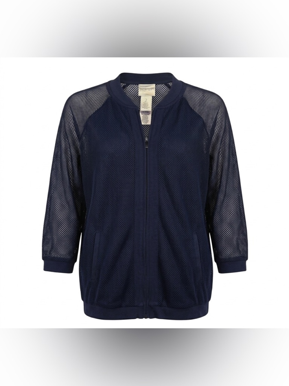 CHICOS Zenergy Solid Mesh Track Jacket L/12 (chicos 2)